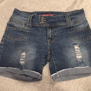 Red Rivet Denim shorts